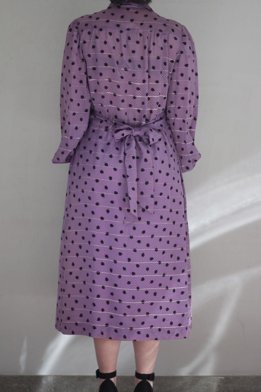 Lilac dress with lurex stripes