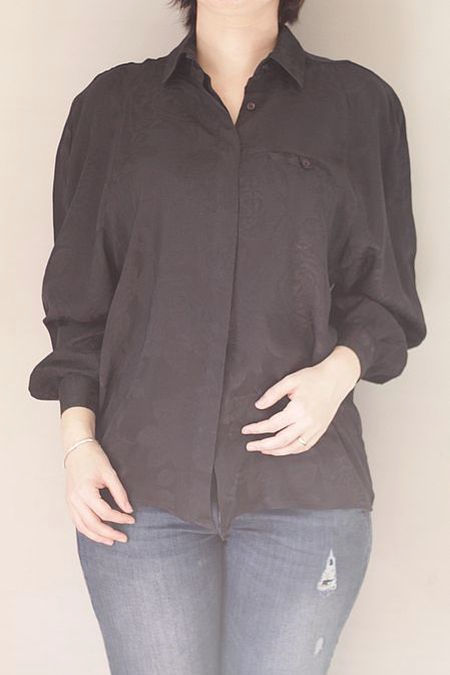 Black silk shirt