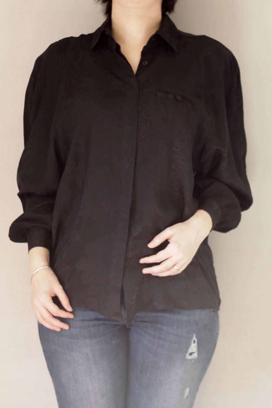 Black silk shirt