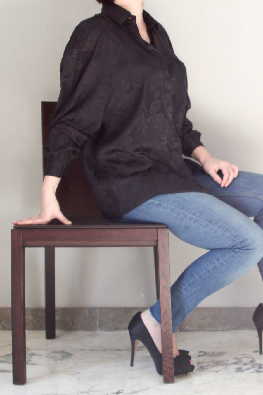 Camicia in seta nera