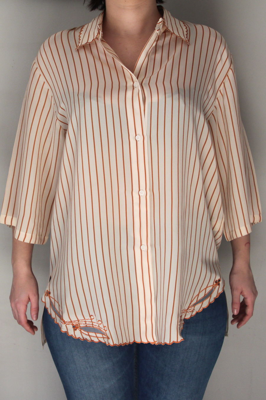 Camicia in seta a righe