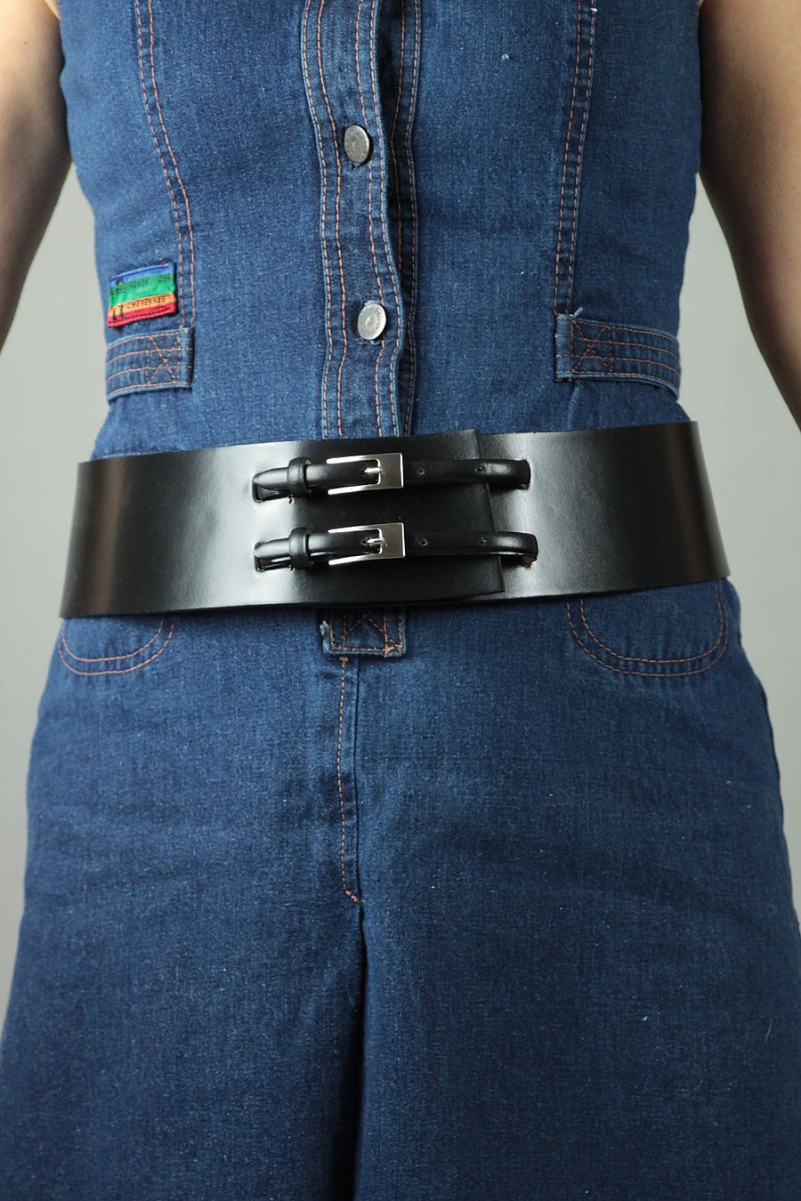 Black leather belt