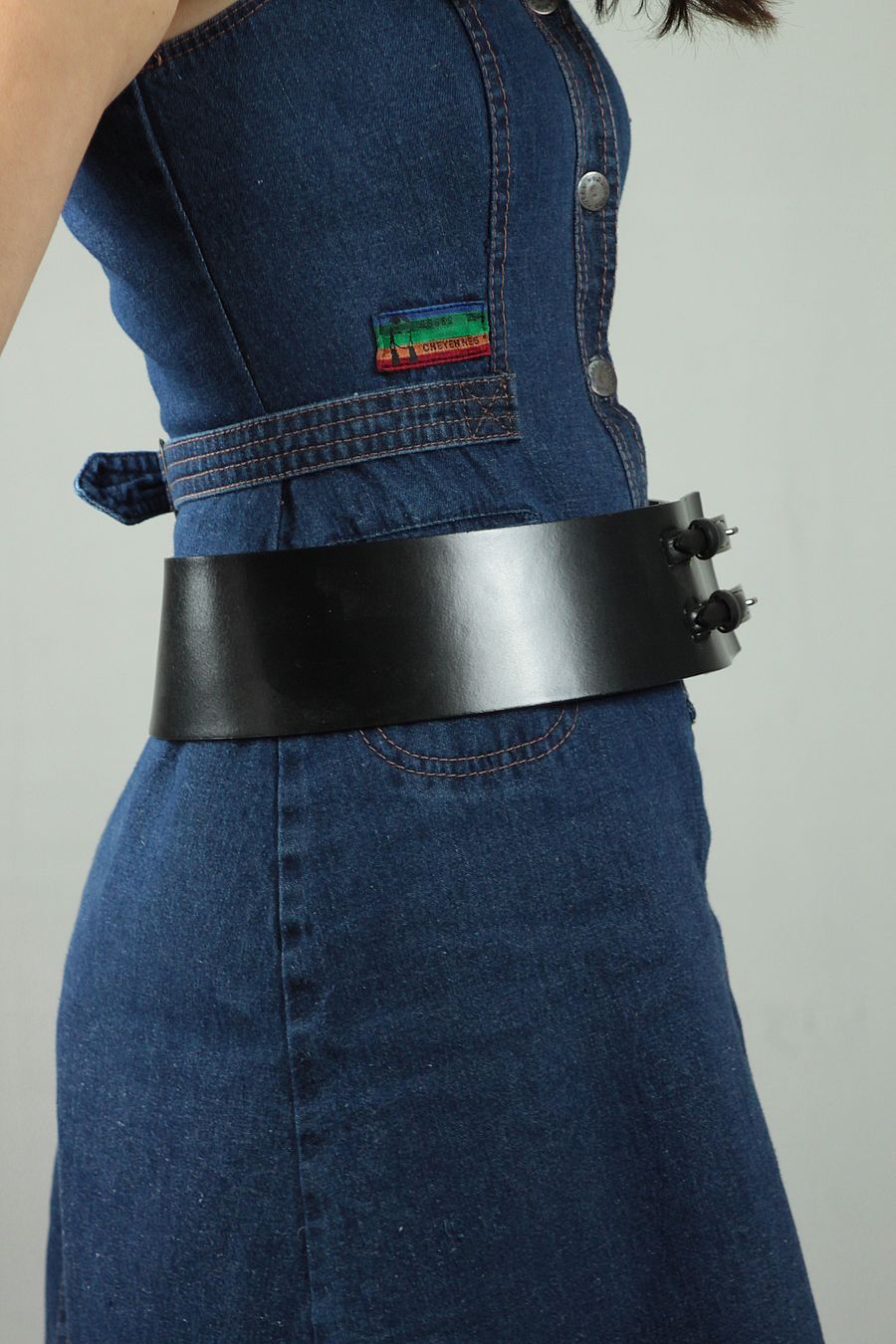 Black leather belt