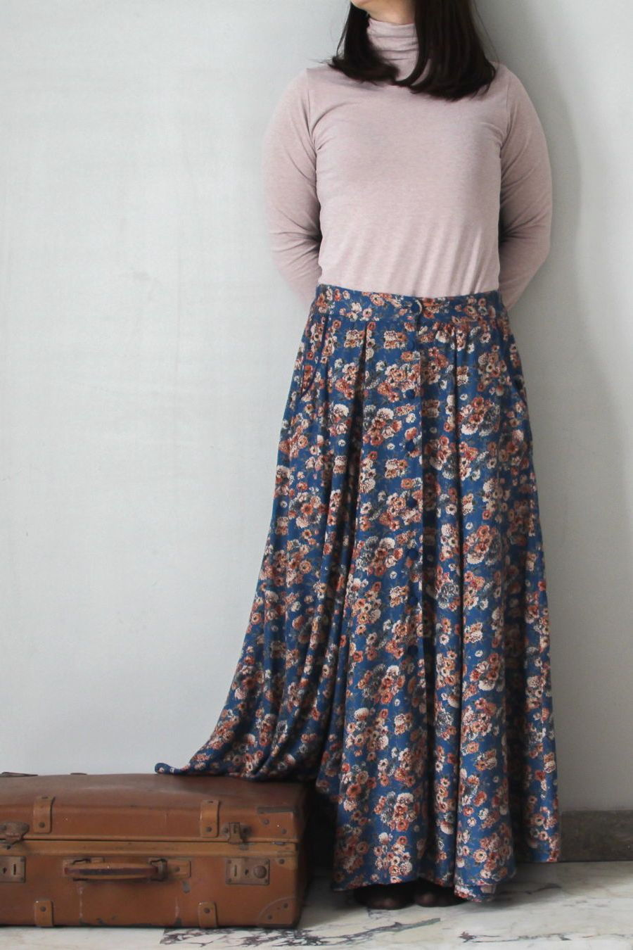 Blue long skirt