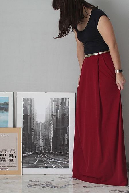 Long Skirt with gold belt