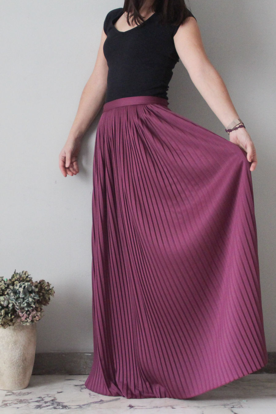 Long skirt plissè