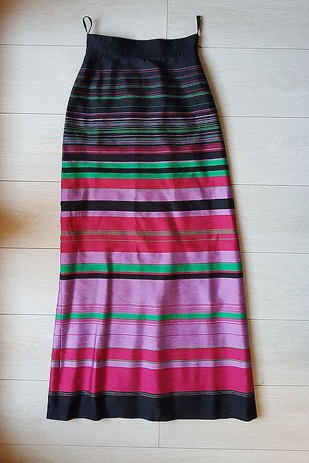 Silk skirt with stripes