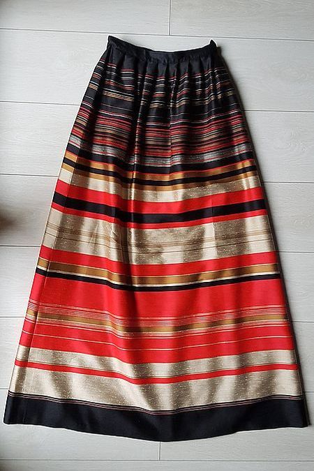 Silk skirt with stripes